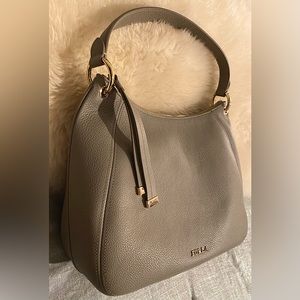 NWOT FURLA leather shoulder bag w crossbody strap, brand new!